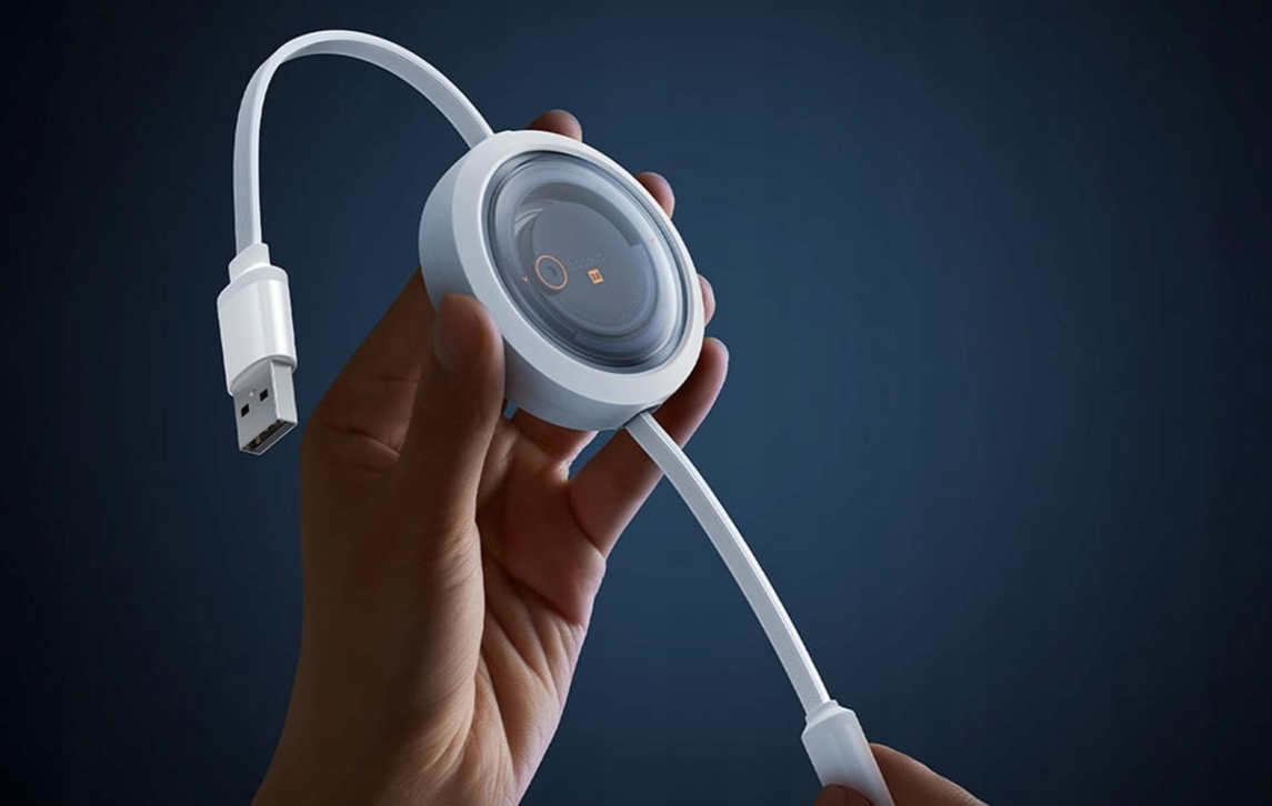 Kabel BASEUS Free2Draw USB-A-microUSB/Lightning/USB-C 1.1m (biały) Konstrukcja płaski przewód