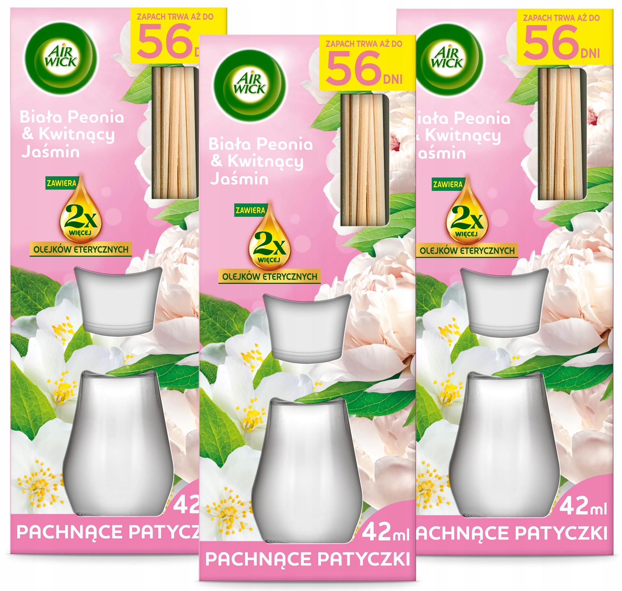 Air Wick Vonné tyčinky Bílá pivoňka a Kvetoucí jasmín 42 ml