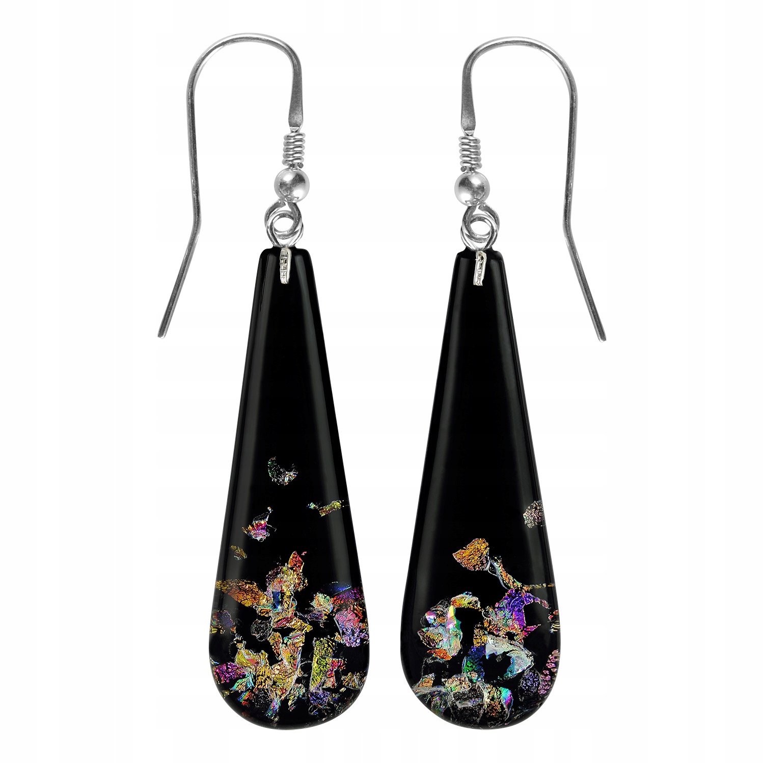 Náušnice vícebarevné sklo murano