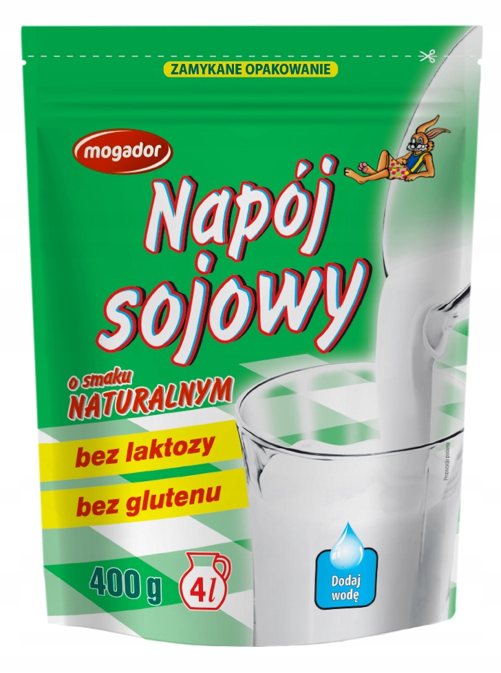 Napój Sojowy W Proszku Naturalny 400g Mogador zamknięcie strunowe (doypack)