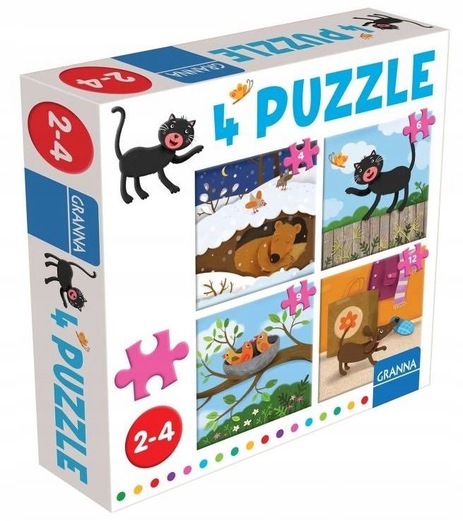 GRANNA Puzzle Z Kotkiem 4w1 31 Elementów