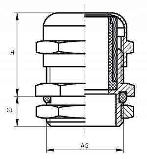 Dławnica kablowa PG13.5 IP68 Dławik izolacyjny metalowy mufa hermetyczna Liczba sztuk w ofercie 1 szt.