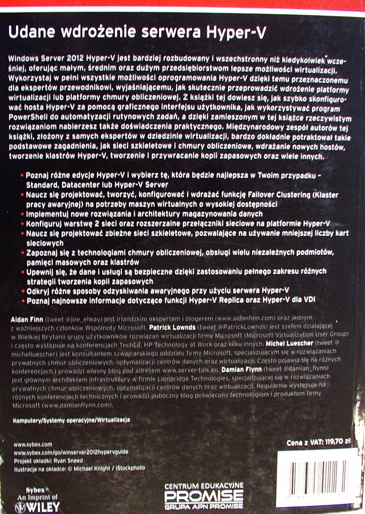 WINDOWS SERVER 2012 Hyper-V Podręcznik po instalacji i konfiguracji systemu ISBN 9788375411232