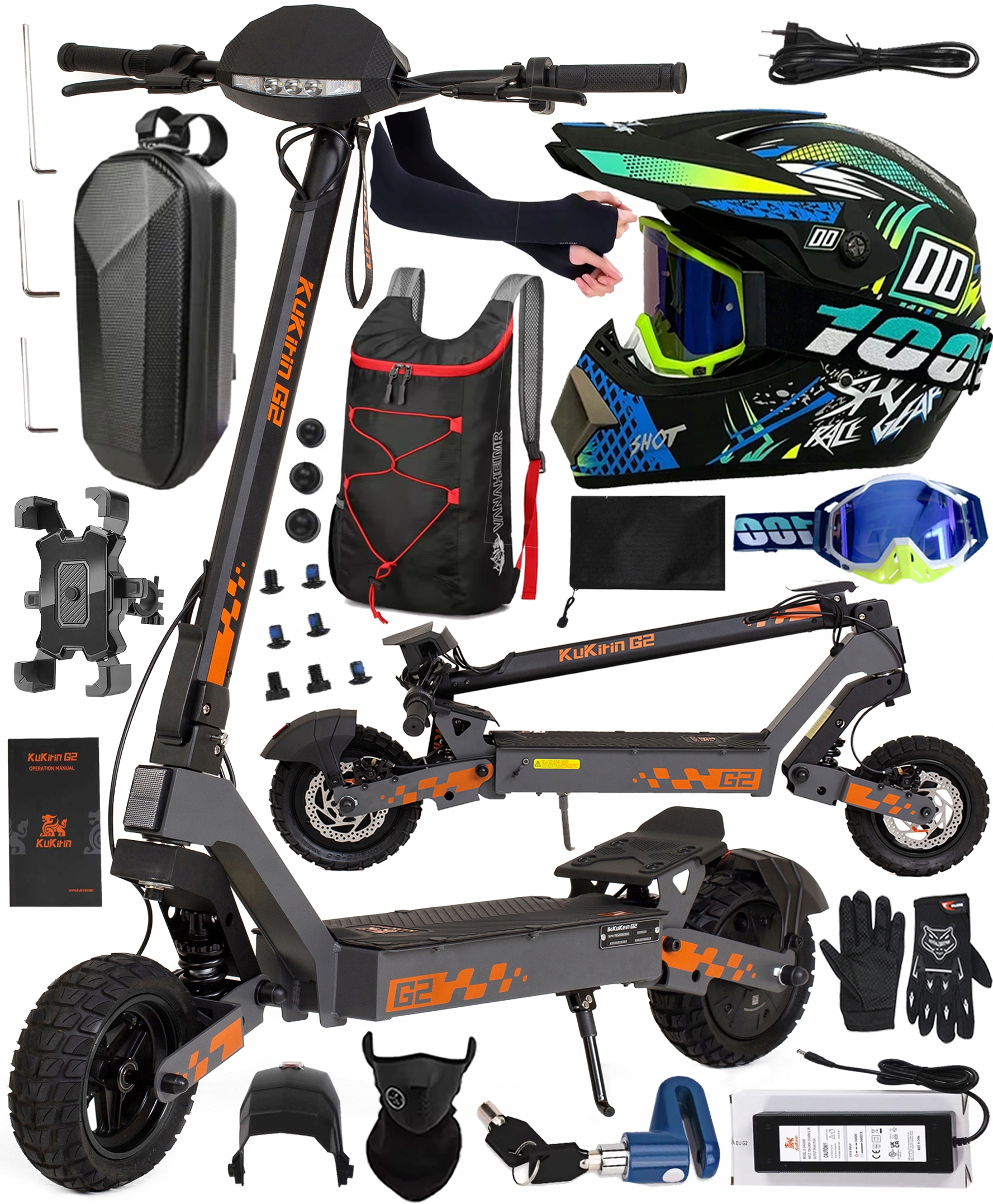 Elektrické skládací vozidlo Kukirin G2 48V 15AH 1200W 45KM/H 55KM Terénní