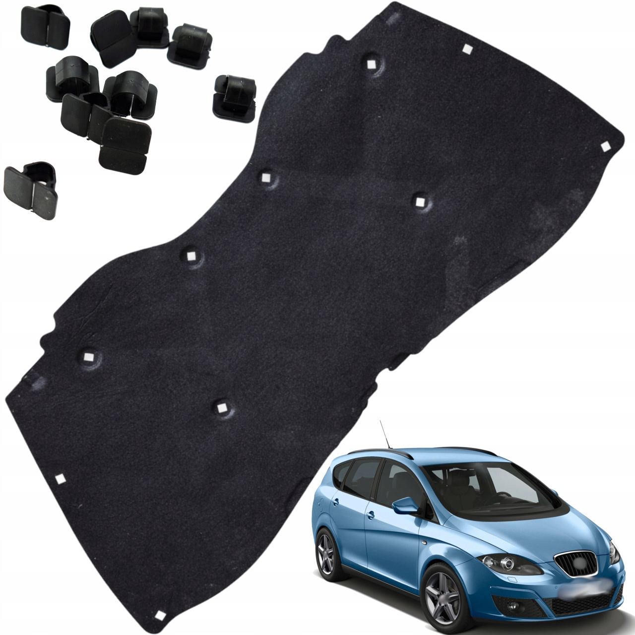 Ztlumení masky Izolace podbití Seat Altea Altea XL 04-15 sponky Hq