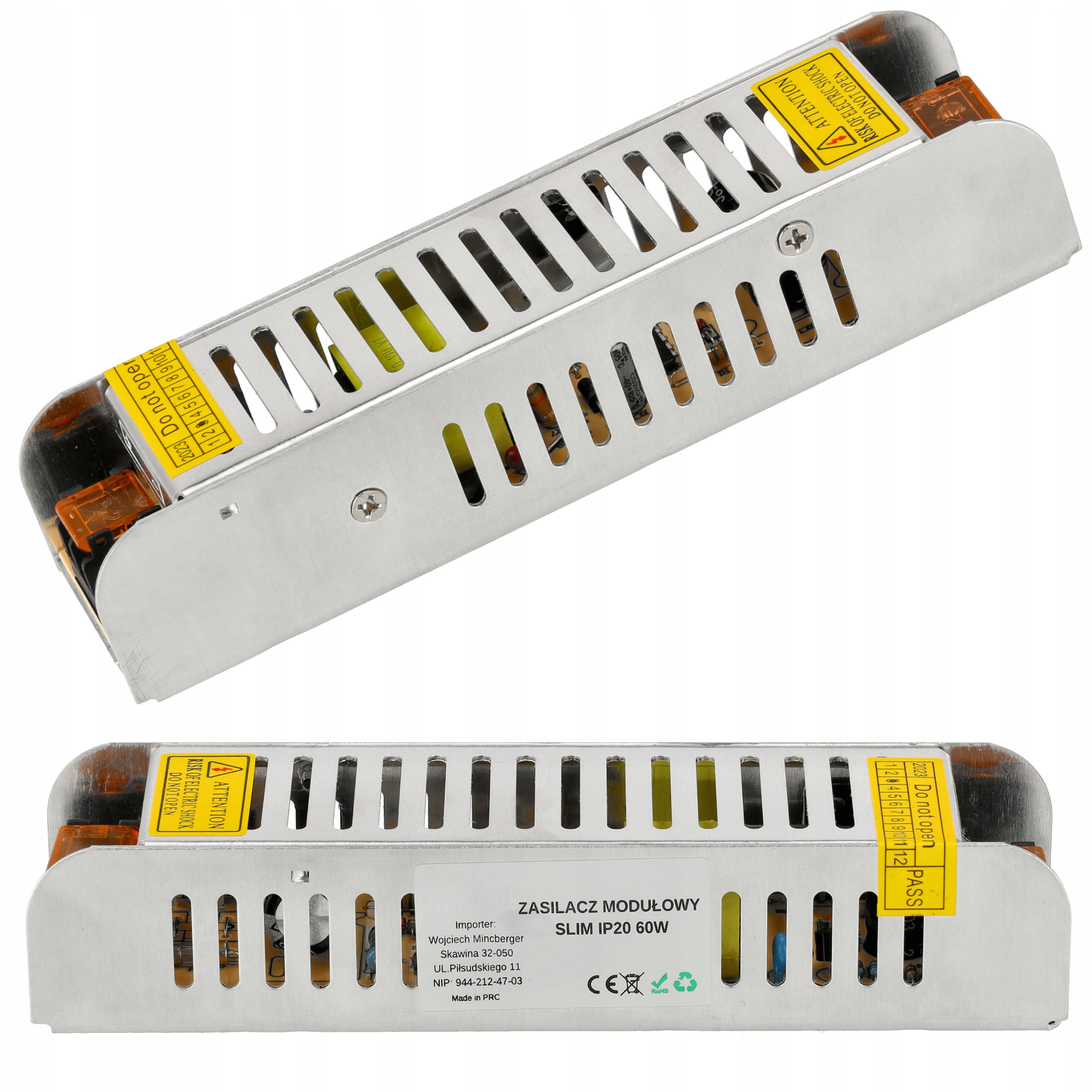 

Zasilacz Montażowy Slim do Led 60W 12V 5A IP20