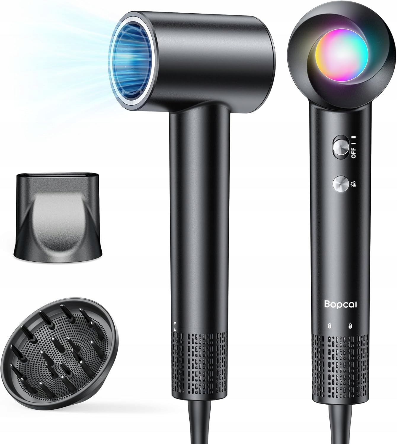 Vysoušeč vlasů Ionizace Difuzér 160000RPM Grafitový Bopcal