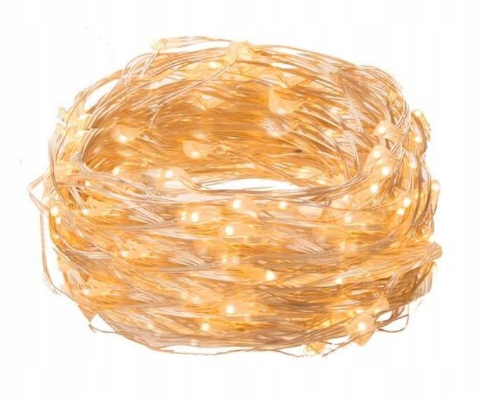 LAMPKI DRUCIKI 50 LED NA BATERIE CIEPŁY BIAŁY