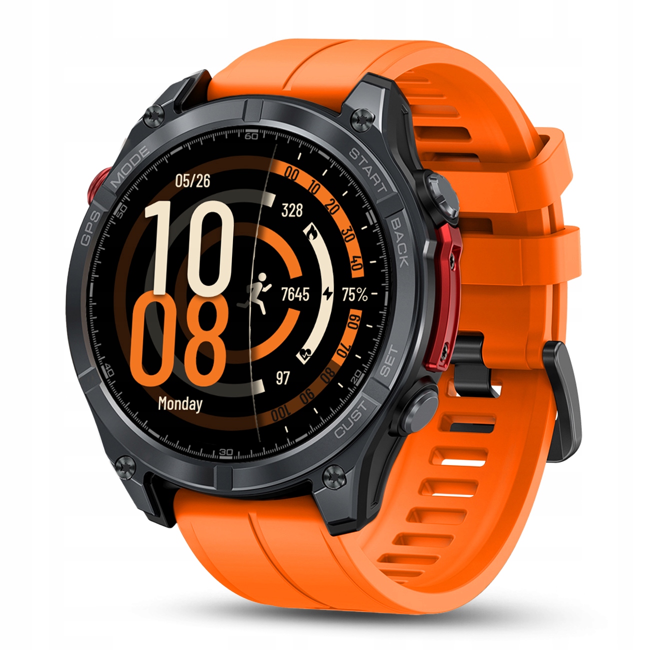 JG Smart Sмарт-годинник для чоловіків Outdoor GPS AMOLED чорний чохол IP69K Колір чорний