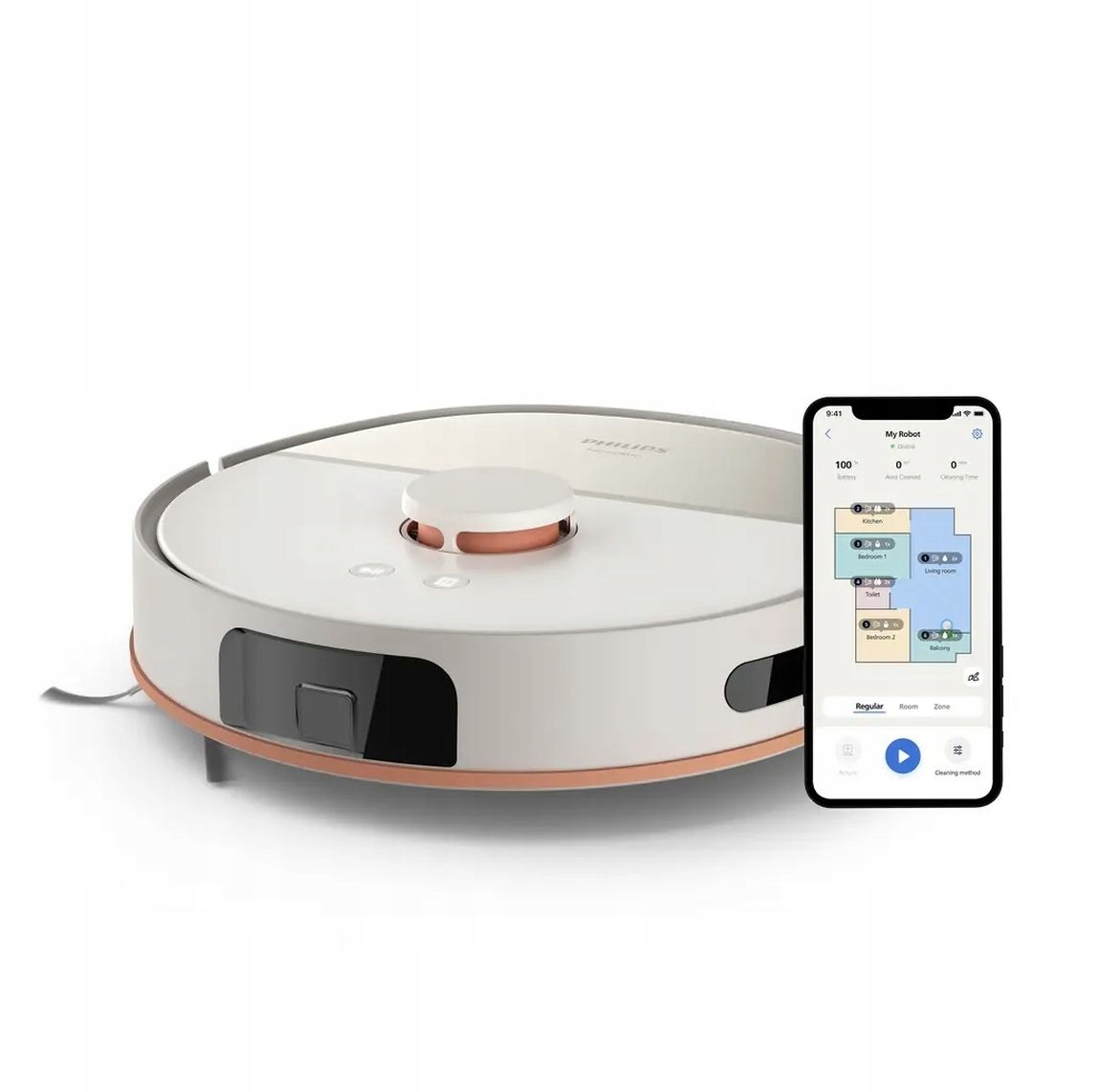 Robot sprzątający i mopujący Seria 5000 Philips Aqua beżowy XU5000/20