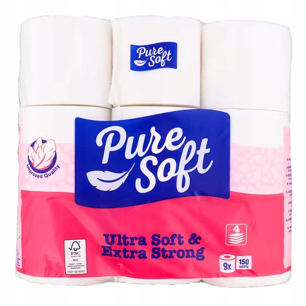 

Papier toaletowy Pure Soft Strong 9 szt 4 warstwy