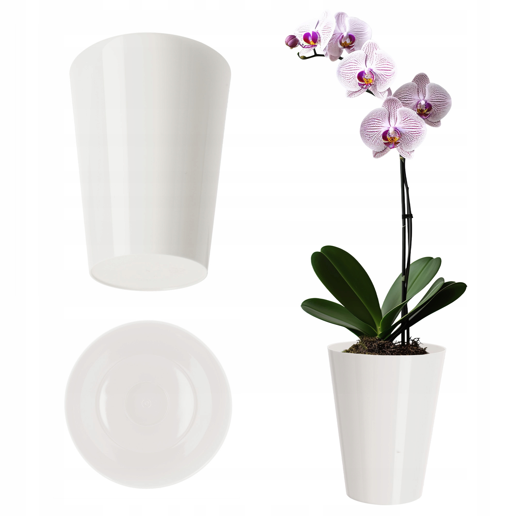 DONICZKA OSŁONKA NA STORCZYK KWIETNIK PLASTIKOWA ROŚLINY 13 CM BIAŁA KADAX Materiał tworzywo sztuczne