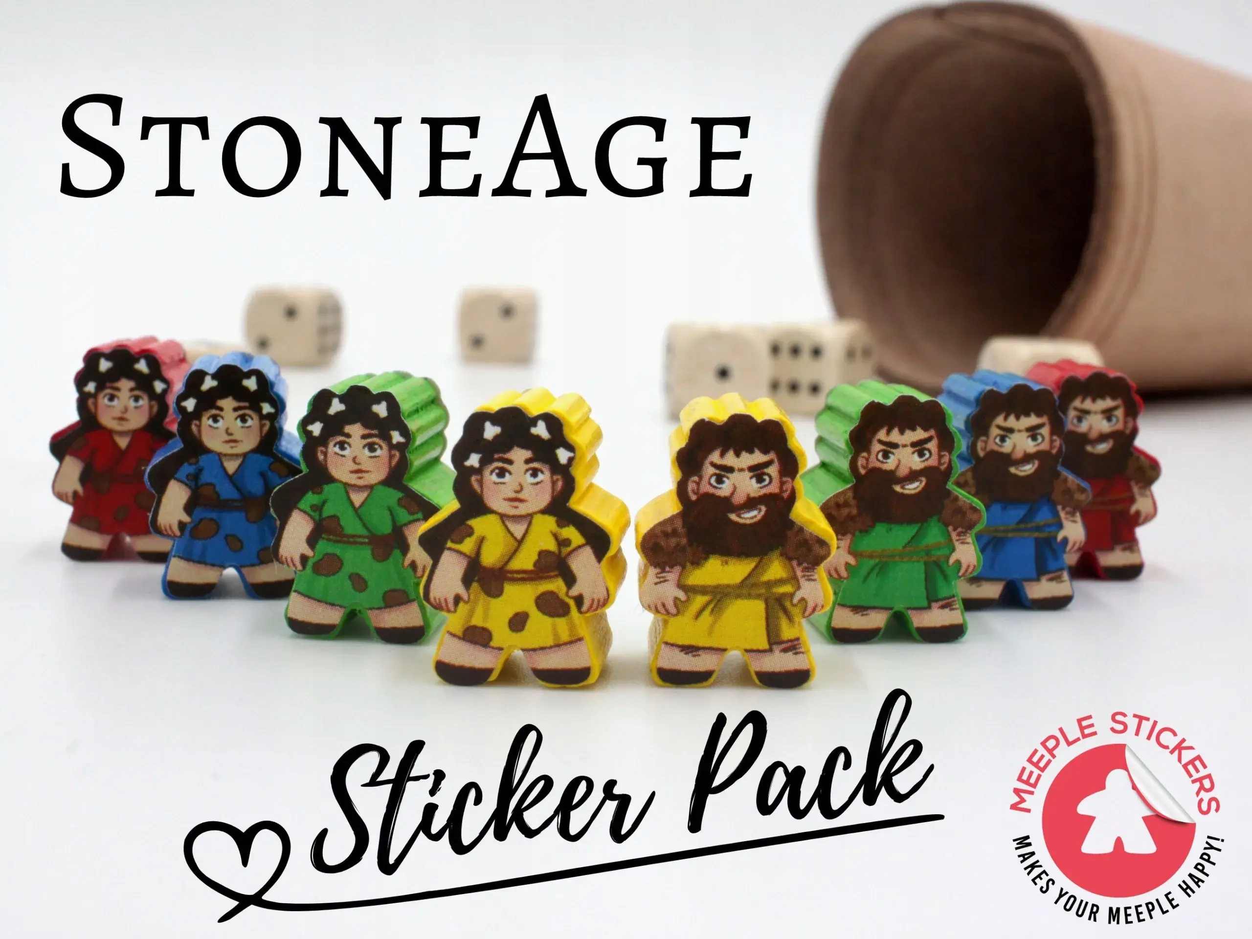 Meeple Stickers: zestaw naklejek do Epoka Kamienia