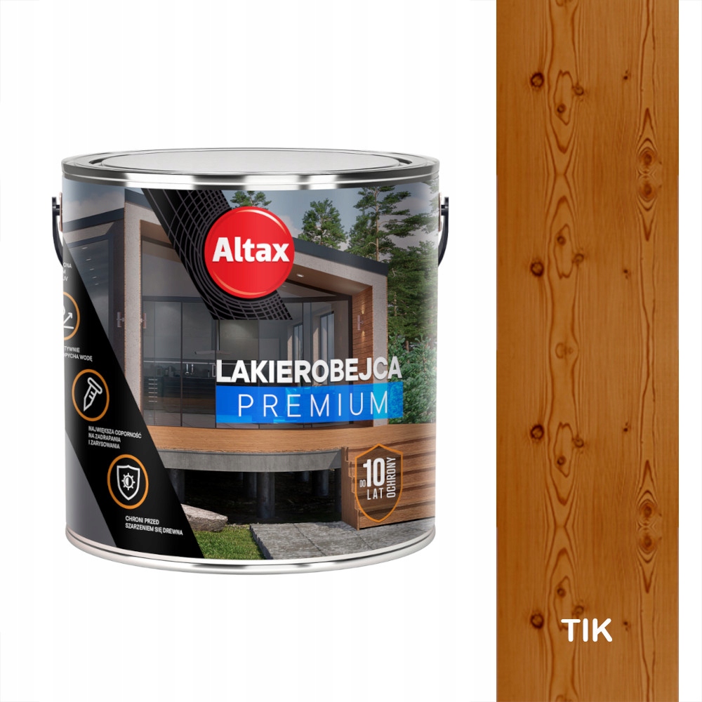 Altax lakierobejca do drewna Premium Teak Tik 2,5L do 10 lat ochrony