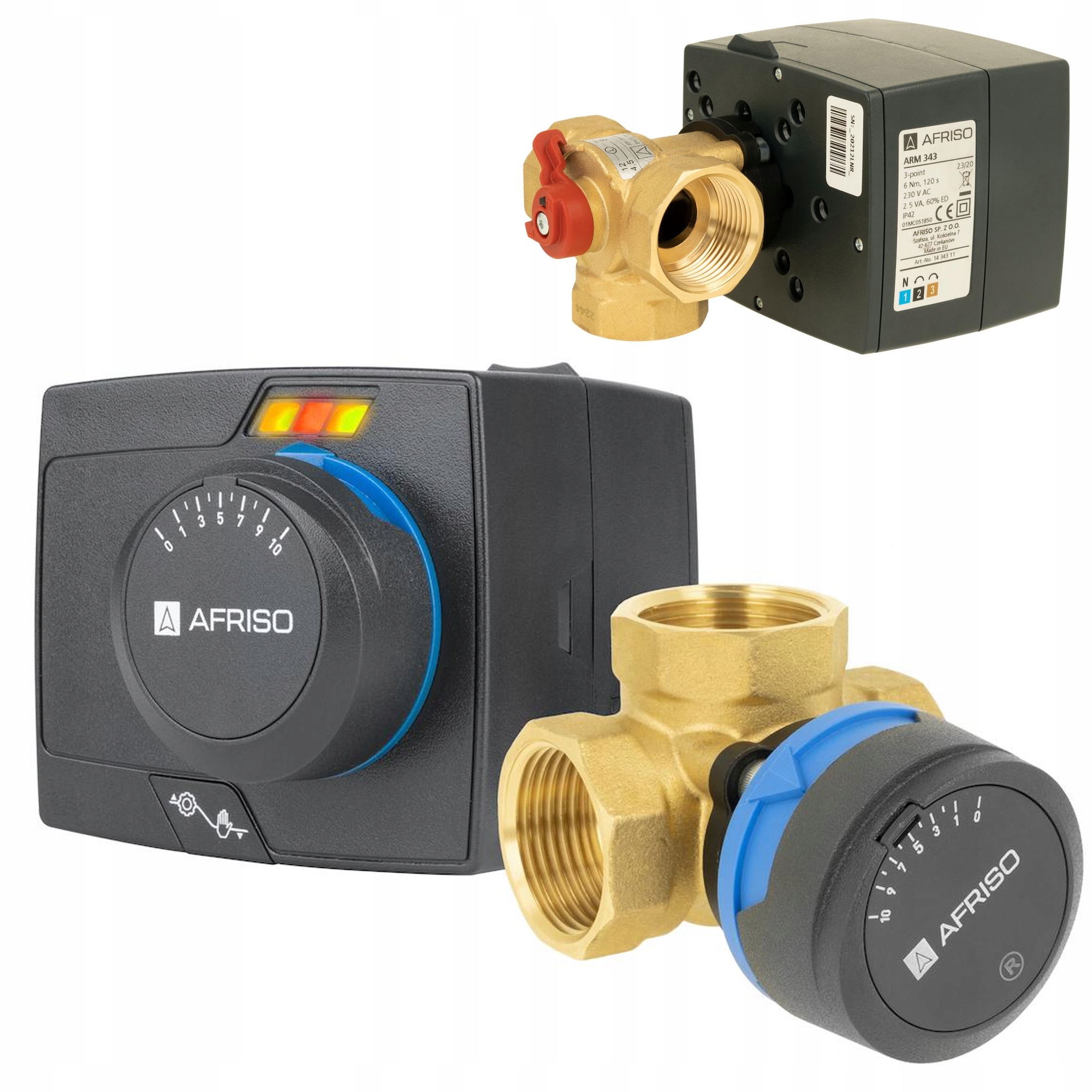 Sada Miešacieho Ventilu 3-CESTNÝ 1" Arv 384 DN25 Pohon Arm 343 Afriso