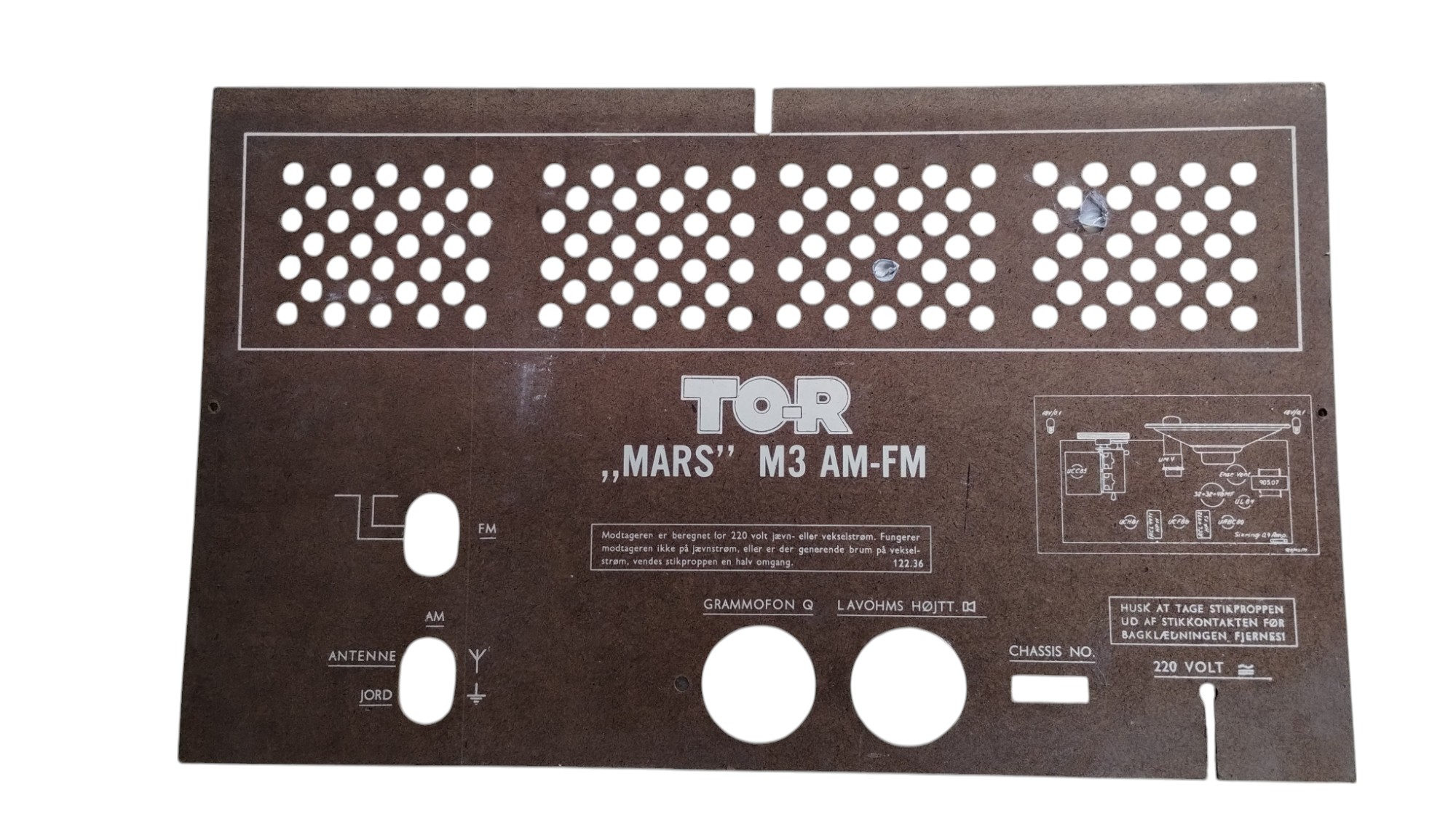 Задняя стенка для радио TO-R MARS M3 AM-FM