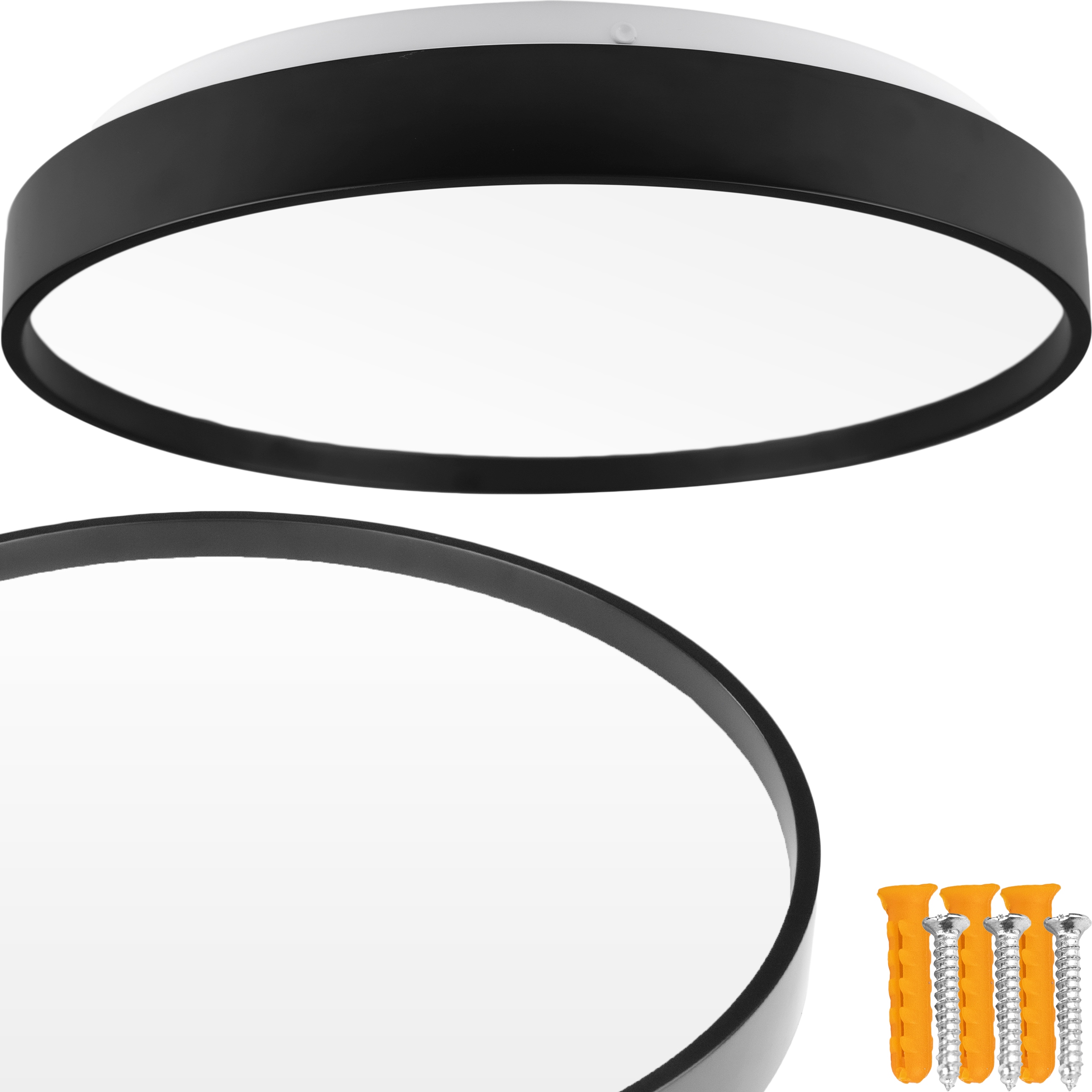 Plafon okrągły LEDSOURCE 40 x 6,5 cm czarny