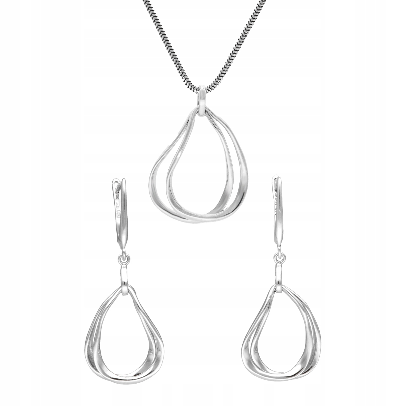 Sada dvojitých slziček stříbro