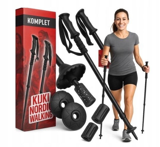 Kijki kije do chodzenia po górach regulowane trekkingowe do Nordic Walking