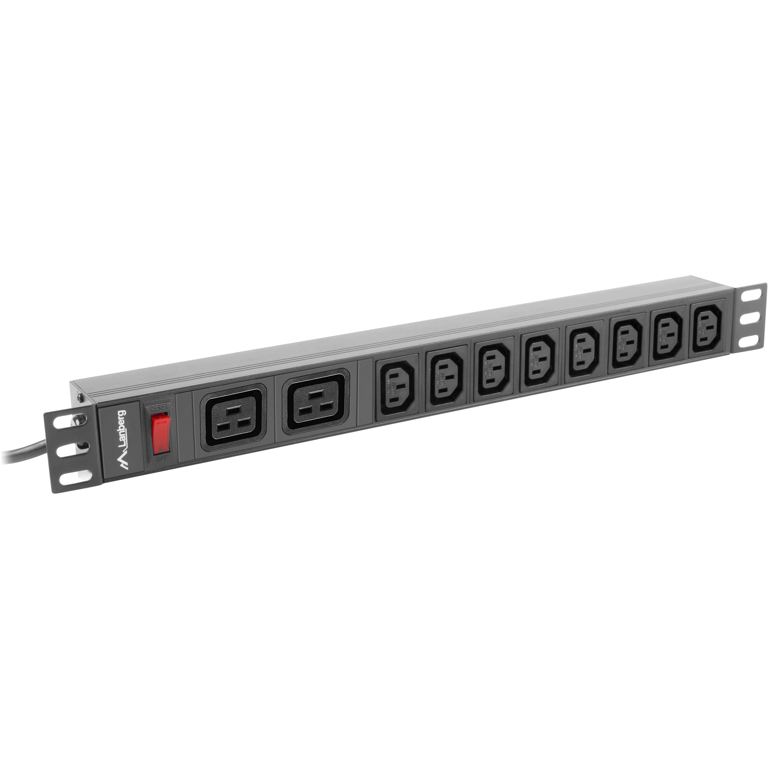 Lišta Pdu Rack 19" 1U 16A 2M 2X C19 8X Iec C13 Zástrčka C20 Černá Lanberg