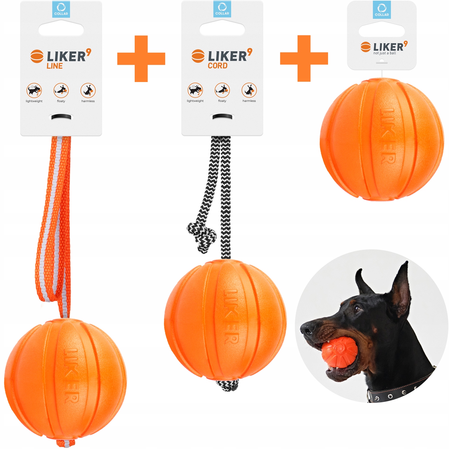 Levně Hračka pro psy Liker MIX sada míčků pro střední a velká plemena psů