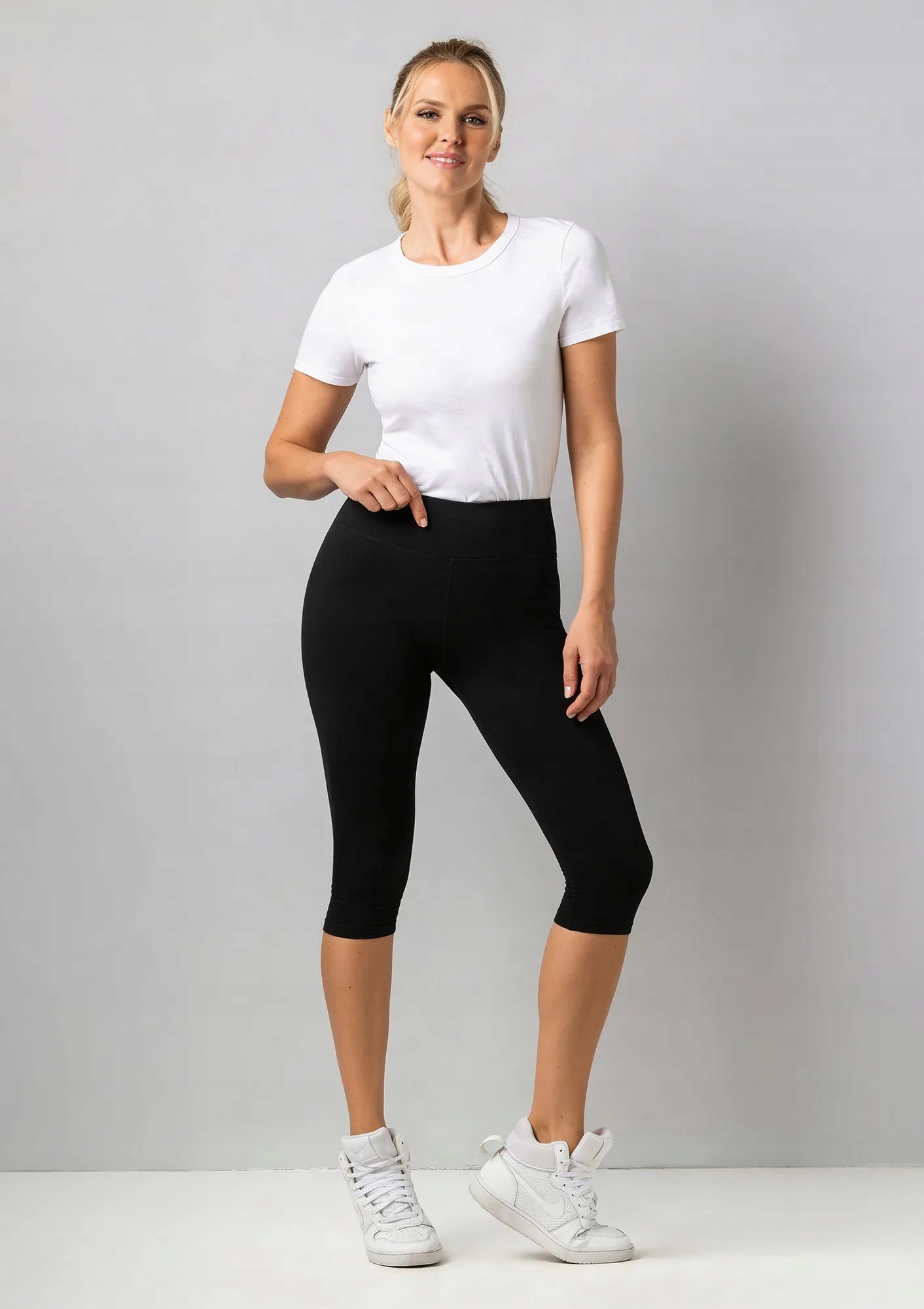 Legginsy capri damskie SieLei GS07 czarne S/m