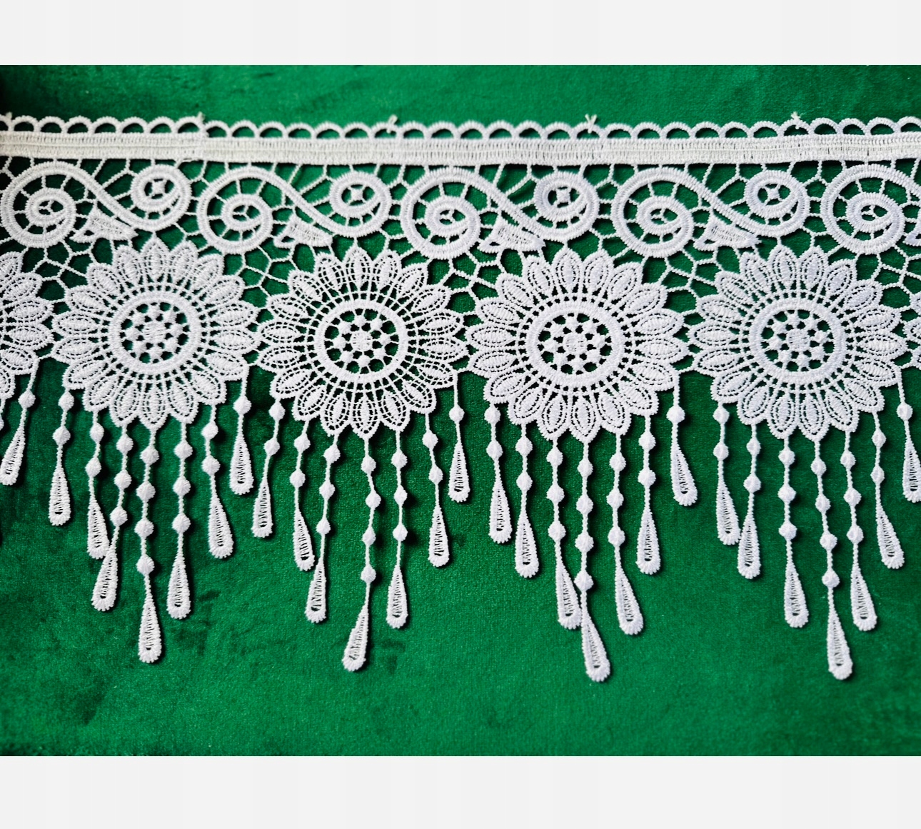 GIPIURA 20 cm KORONKA FIRANA WZORY ŁAPACZ SNÓW FRĘDZLE DEKORACJA FIRANA