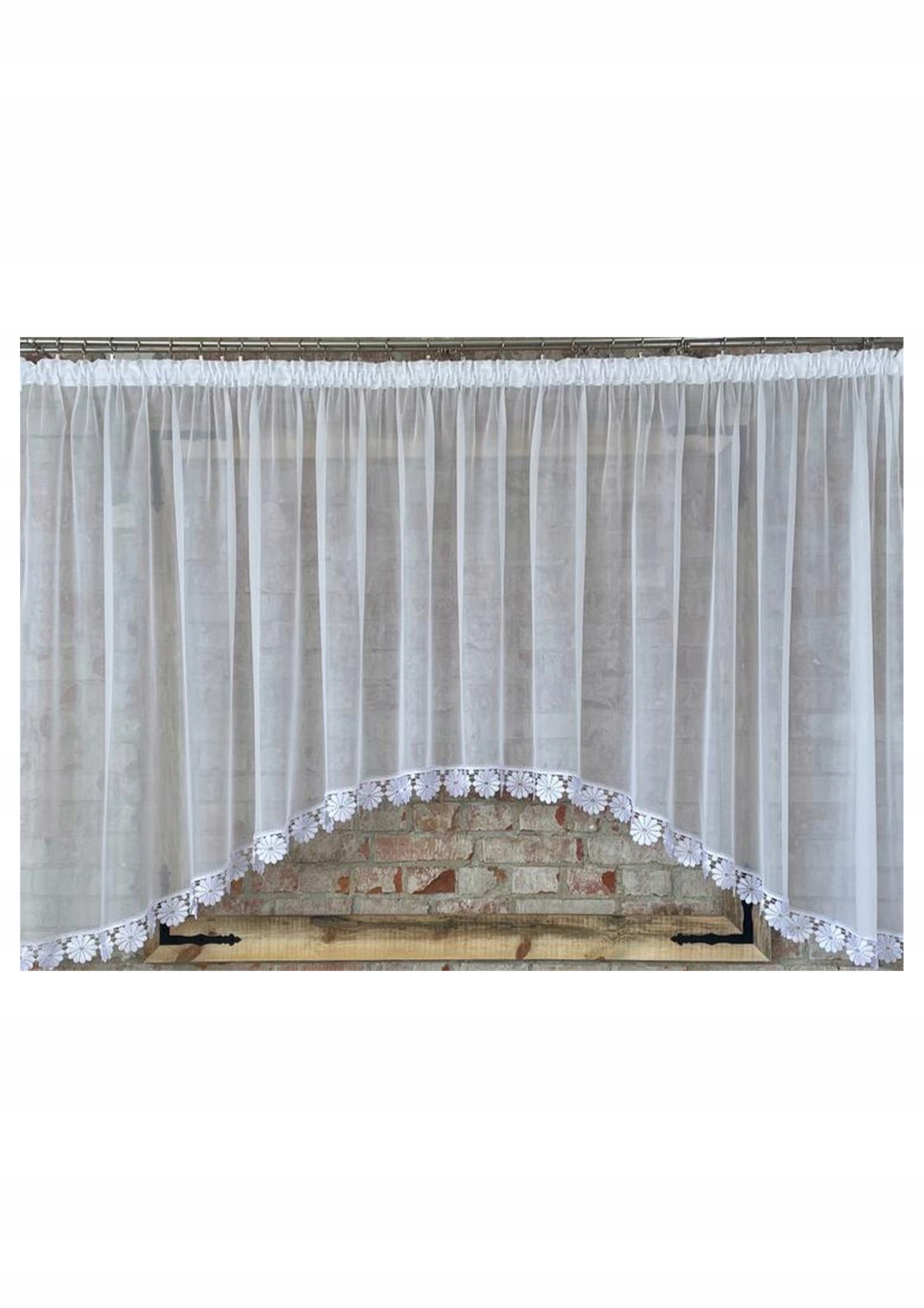 Hotová záclona 700x110 oblúk, voál, guipure 8 cm Kvetina