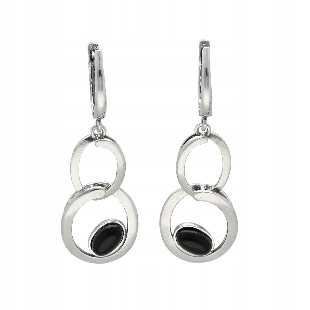 Náušnice s onyxem a oxidovaným stříbro