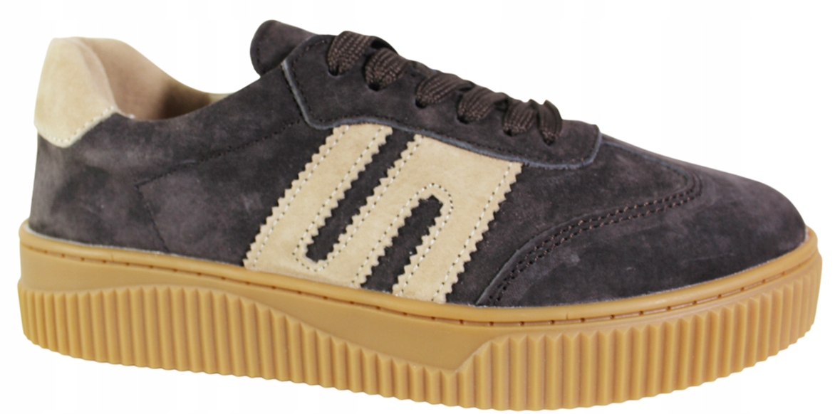 Polobotky Dámské tenisky Goodin GD-LX-1074 R41 Kůže Hnědá Semiš vel.41