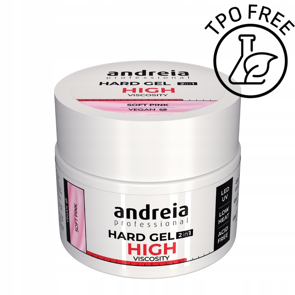 Żel budujący Andreia Hard Gel 2w1 samopoziomujący Soft Pink bez Tpo