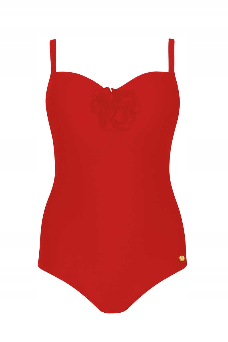 Self Jednodílné plavky Flores 6 červené 75C