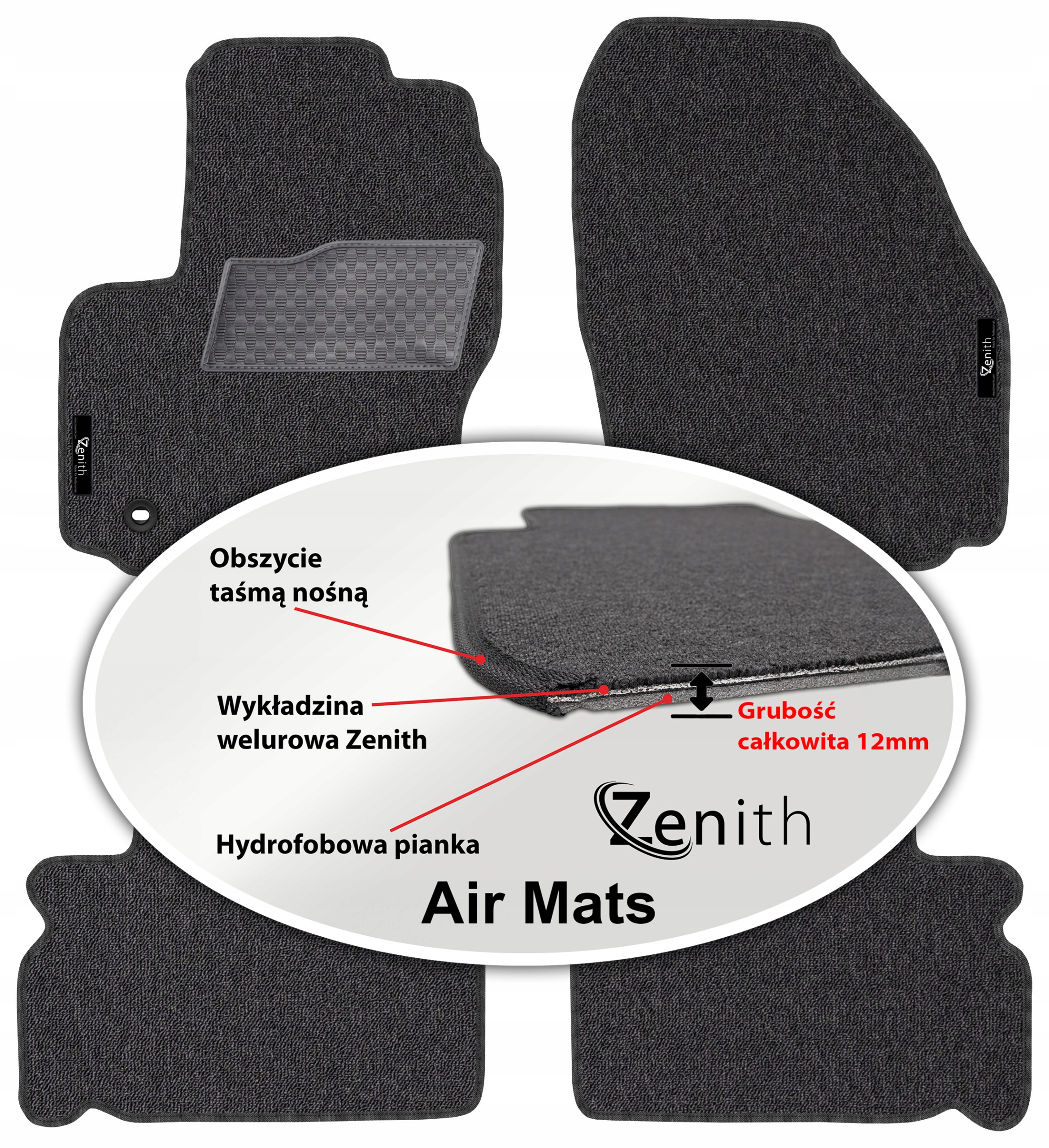 Ford Galaxy II 5os 2006-2010 Velúrové koberčeky do auta Zenith Air Mats
