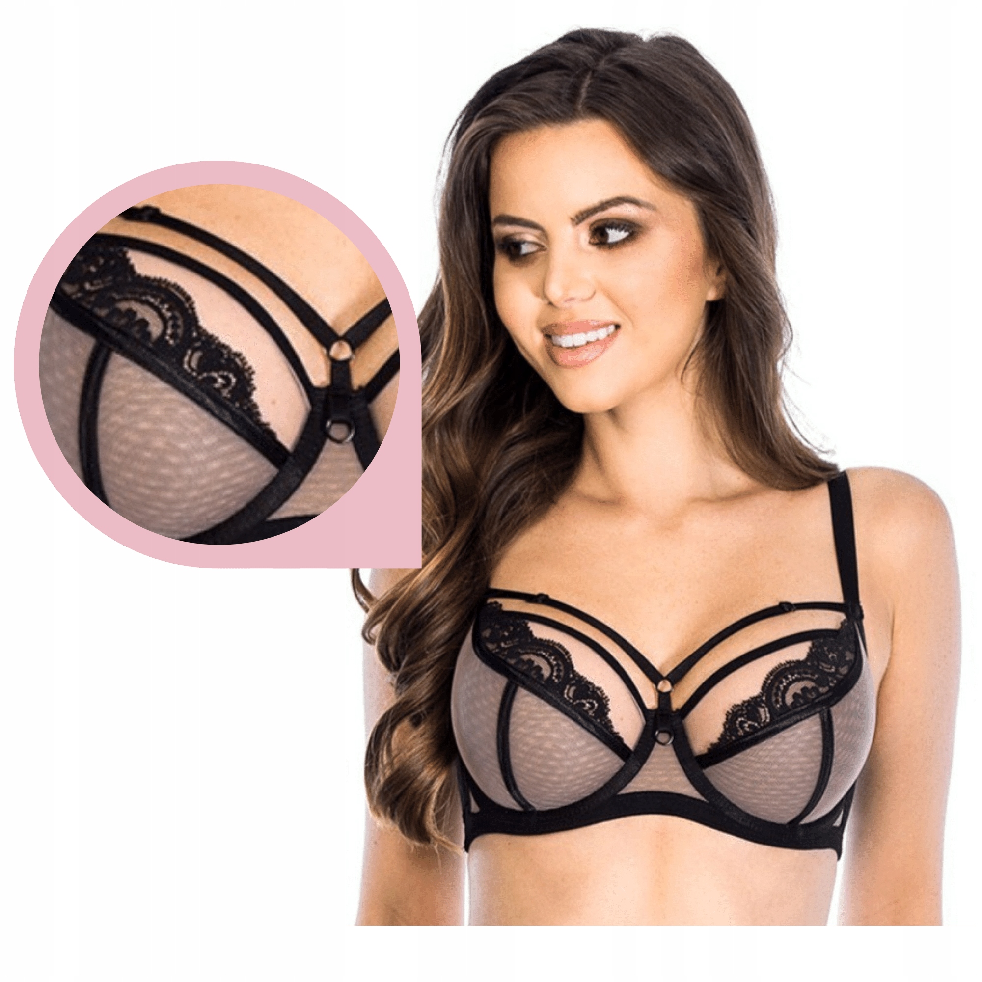 Podprsenka Mediolano Deziro Soft 19025 černá podprsenka soft krajka pruhy 70J