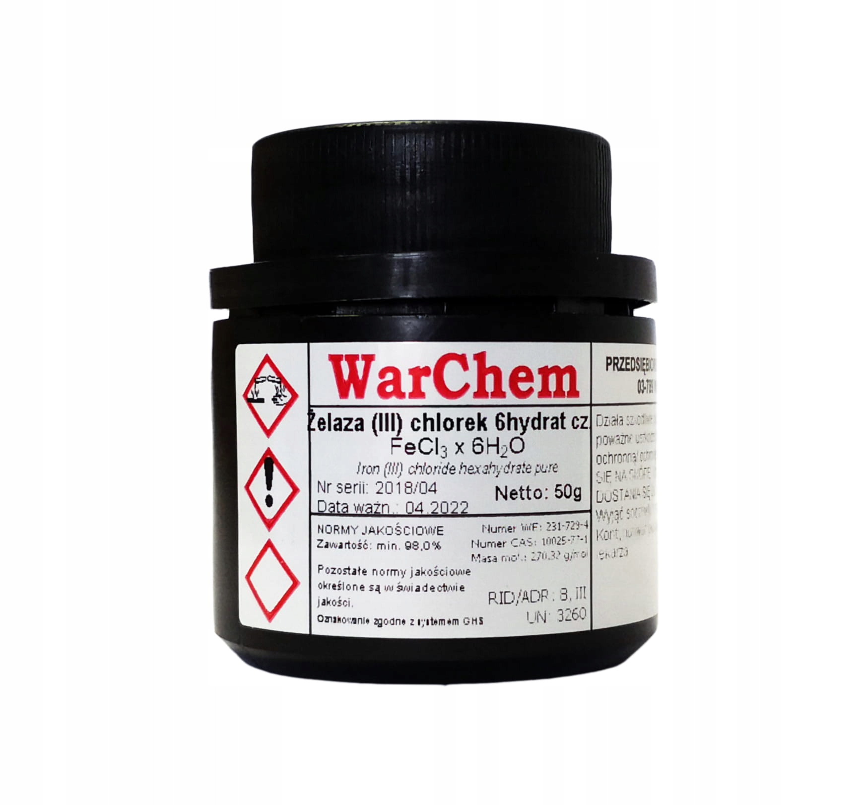 

Chlorek Żelaza (III) 6hydrat czysty 50g Warchem