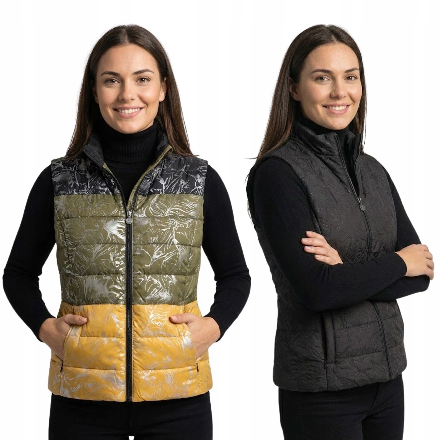 Dámská vesta Desigual Jhonny oboustranná černá vesta vel.