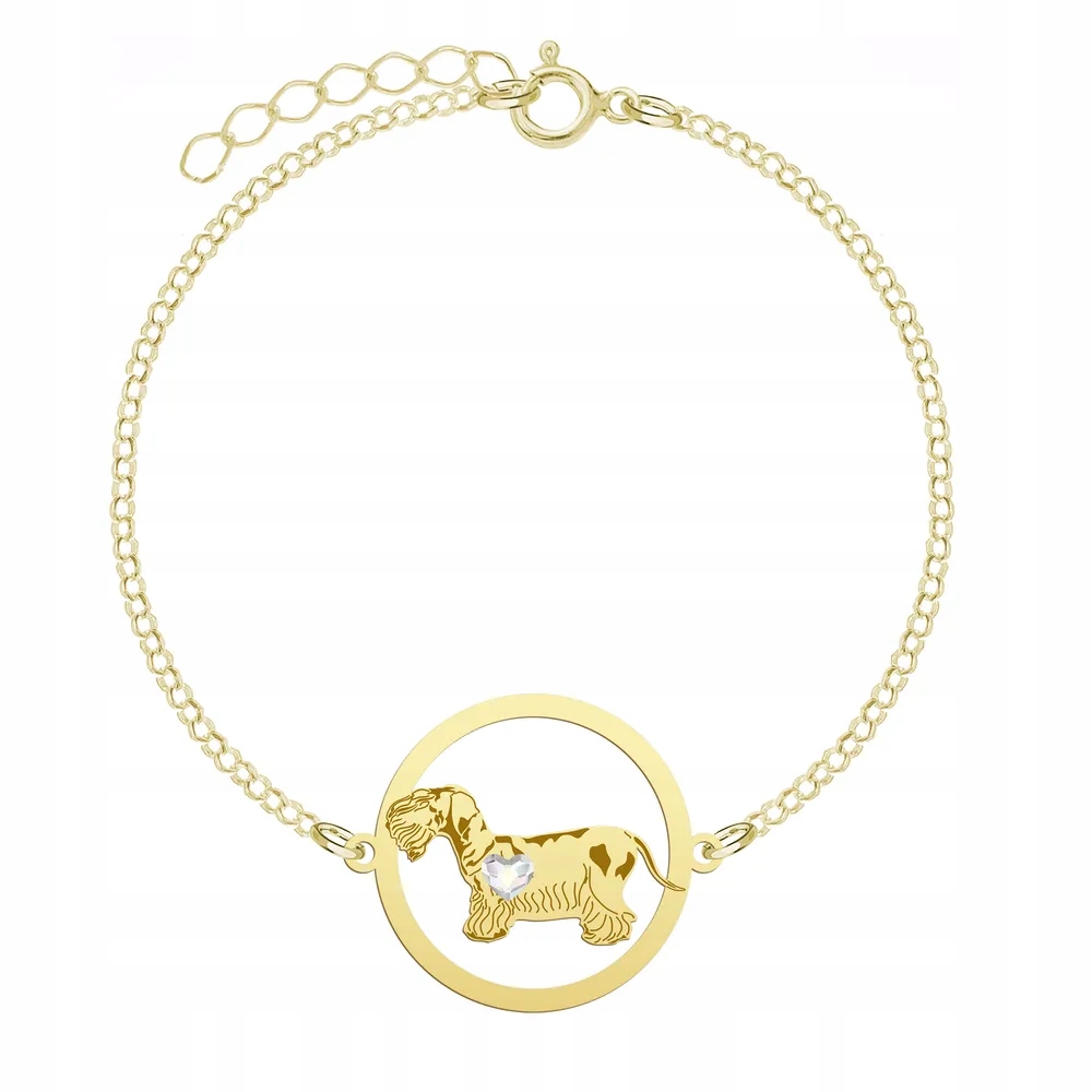 Zlatý náramek s českým teriérem 925 Dárek Šperky Gravírování Bonus