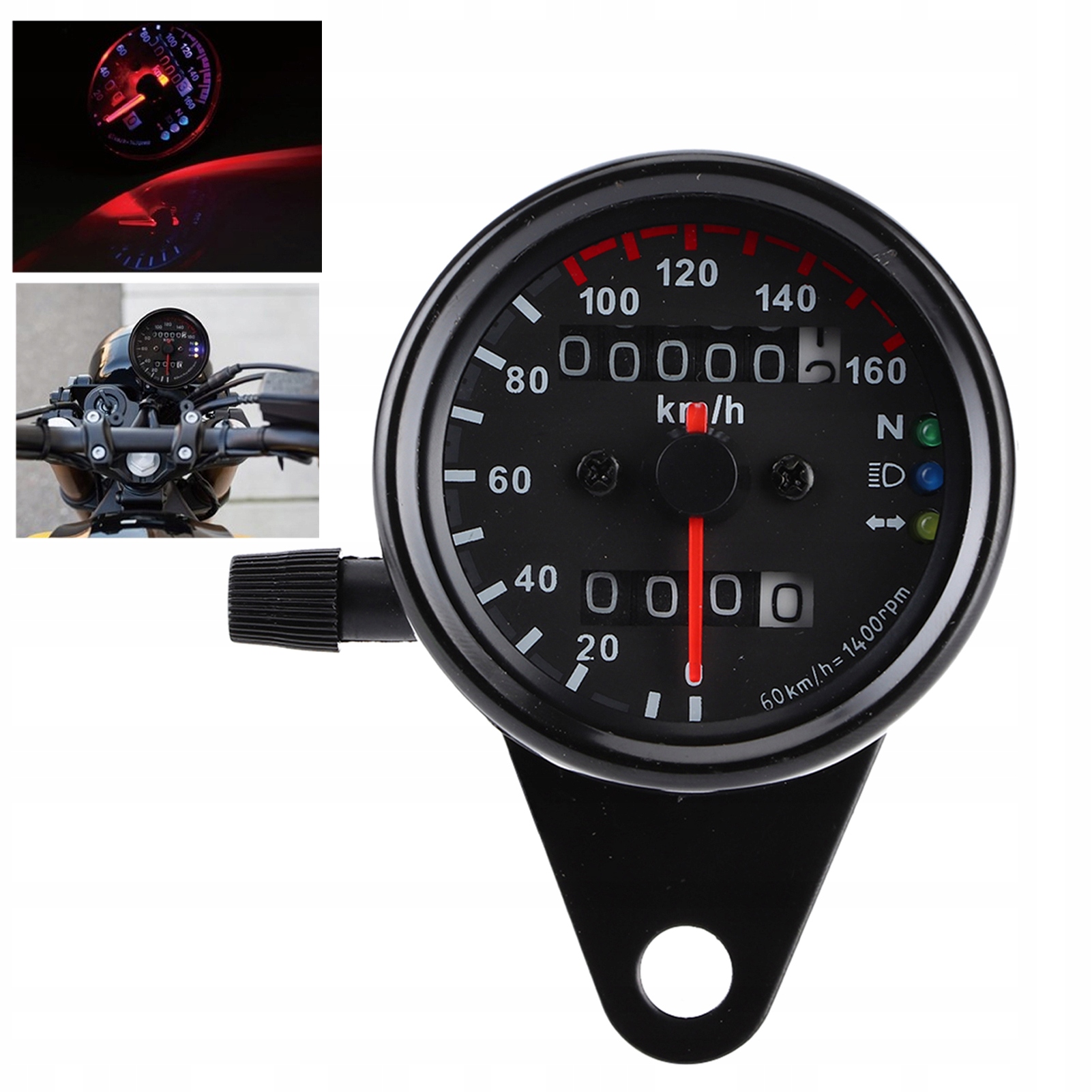Uniwersalny Cyfrowy Licznik Motocyklowy LCD Led Prędkościomierz Skuter