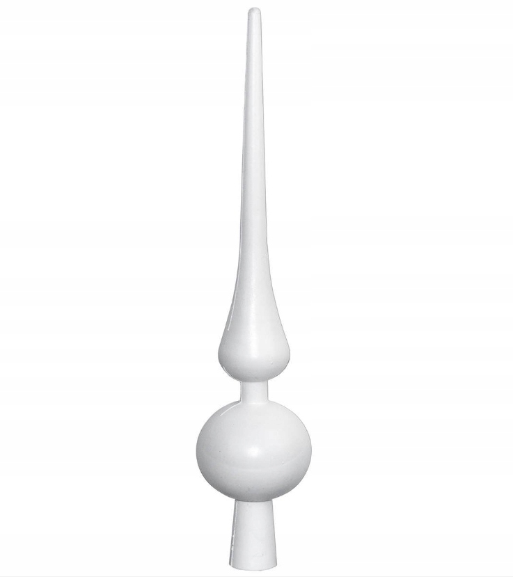 

Czubek na choinkę szczyt biały połysk czub 28cm