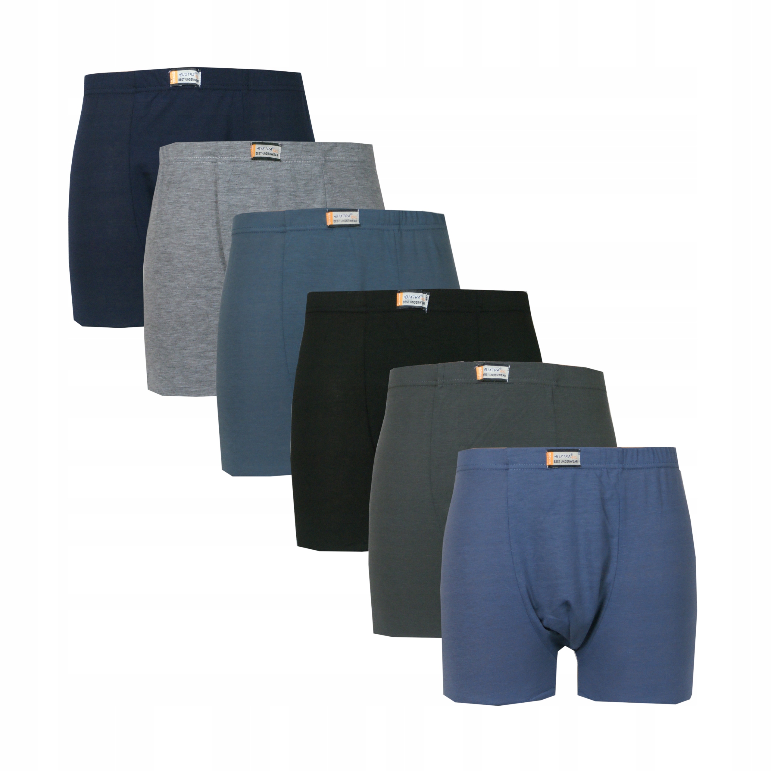 

6 x Bokserki męskie Duże bawełna Gładkie 4XL