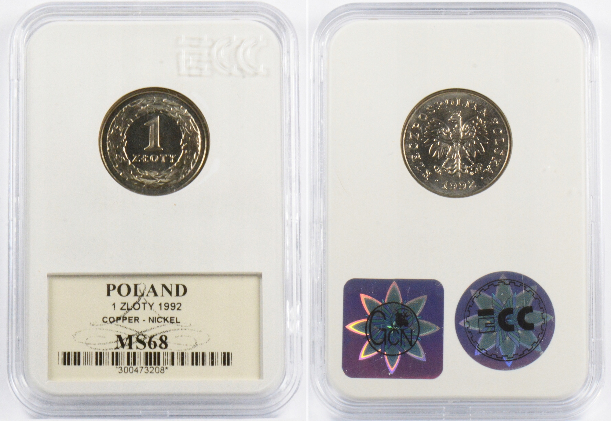 1 ZŁOTY 1992 MIEDZIONIKIEL MS68 9.04