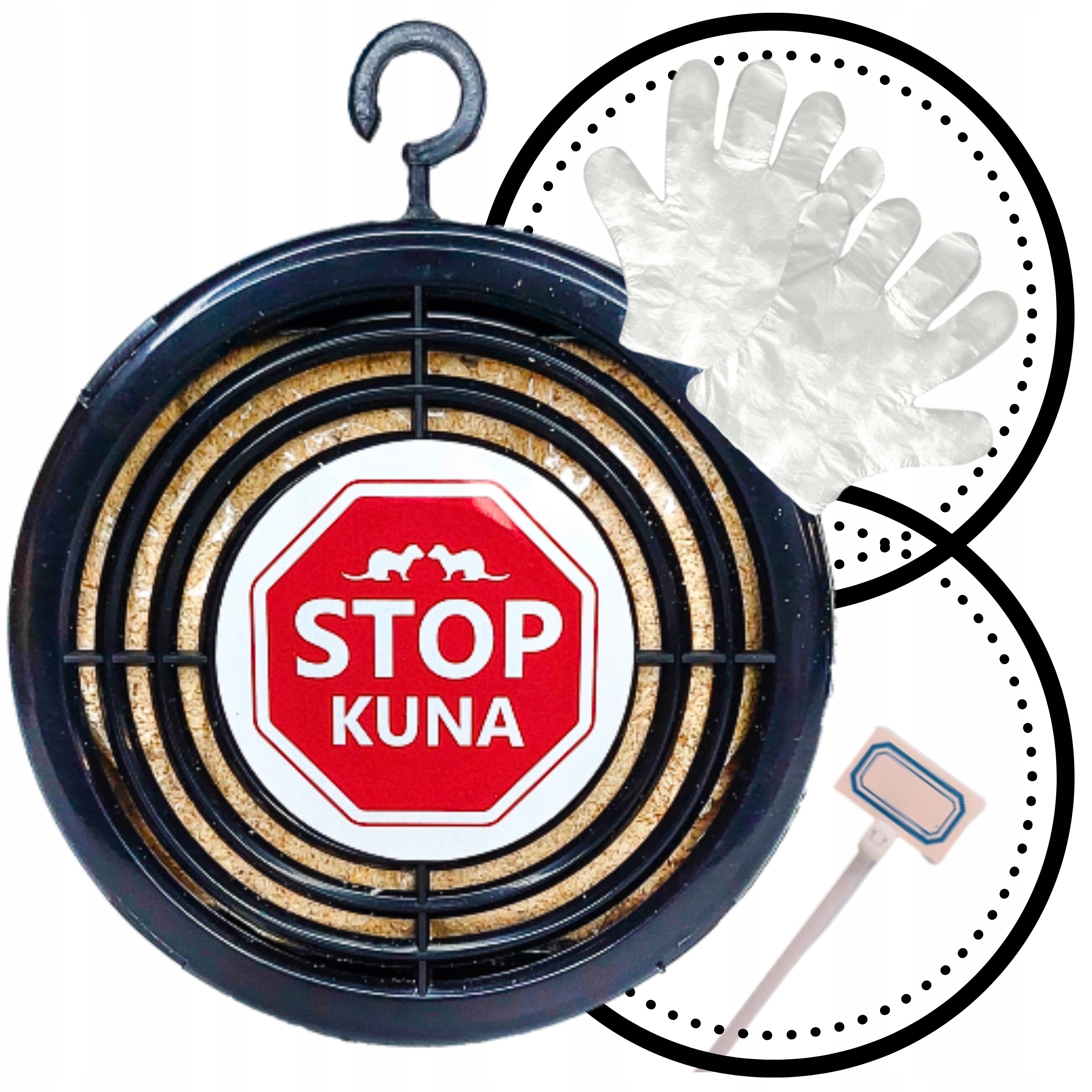 ODSTRASZACZ na kuny do samochodu KUNA STOP Rękawiczki w zestawie SKUTECZNY EAN (GTIN) 5905873376007