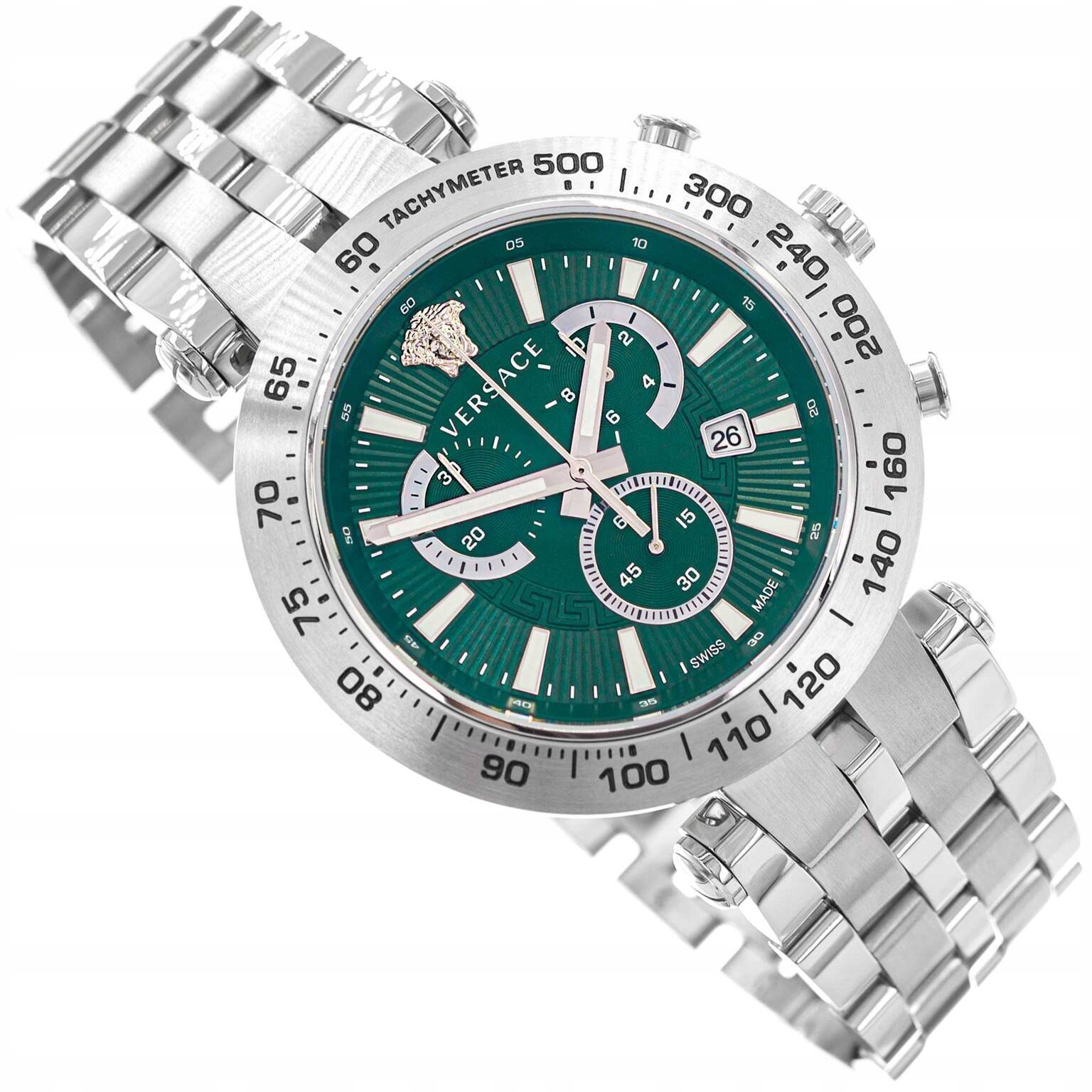 Pánské Hodinky Versace VEJB00522 Bold Chrono Stříbrné Na Náramku Datumovka