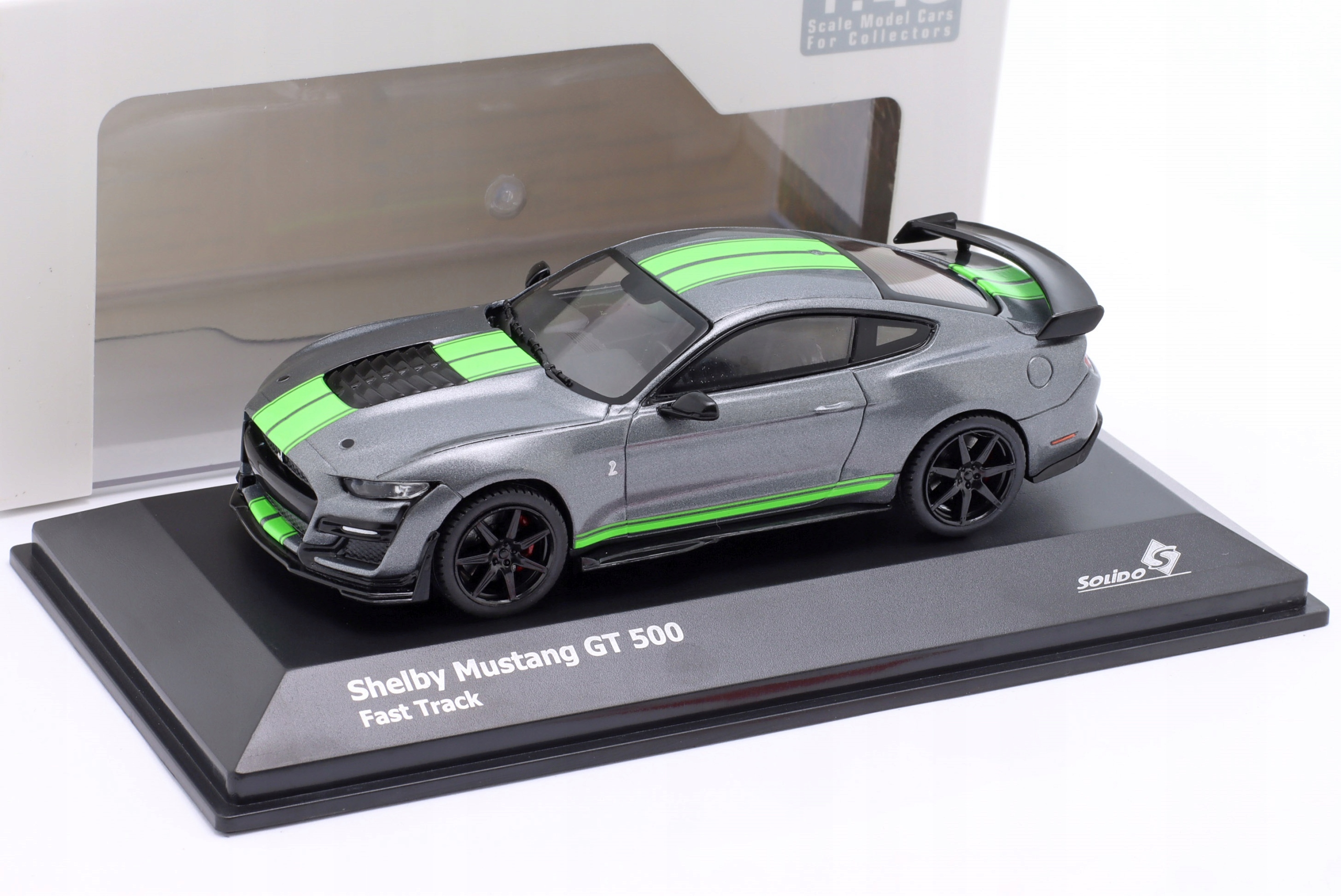 Solido Ford Shelby Mustang GT500 Fast Track 2020 šedá/zelená 1:43