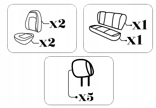 POKROWCE NA FOTELE SAMOCHODOWE BERLIN Waga produktu z opakowaniem jednostkowym 3 kg