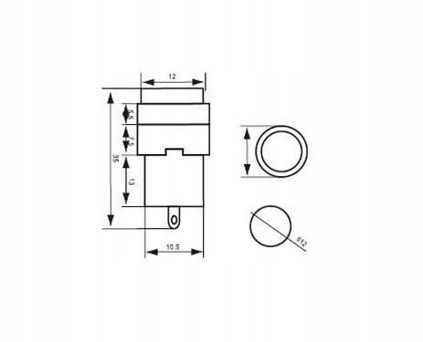 Kontrolka zielona 12mm 12V DC EAN (GTIN) 5905323232716
