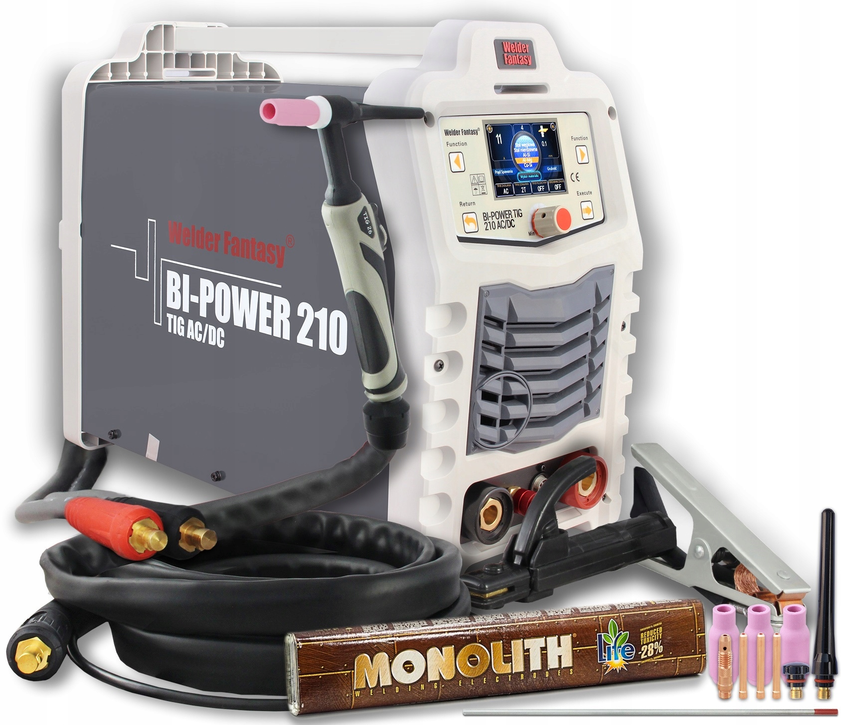 FACHOWIEC SPAWARKA INWERTOROWA TIG BI-POWER 210 TIG ACDC PULS ELEKTRODY ...