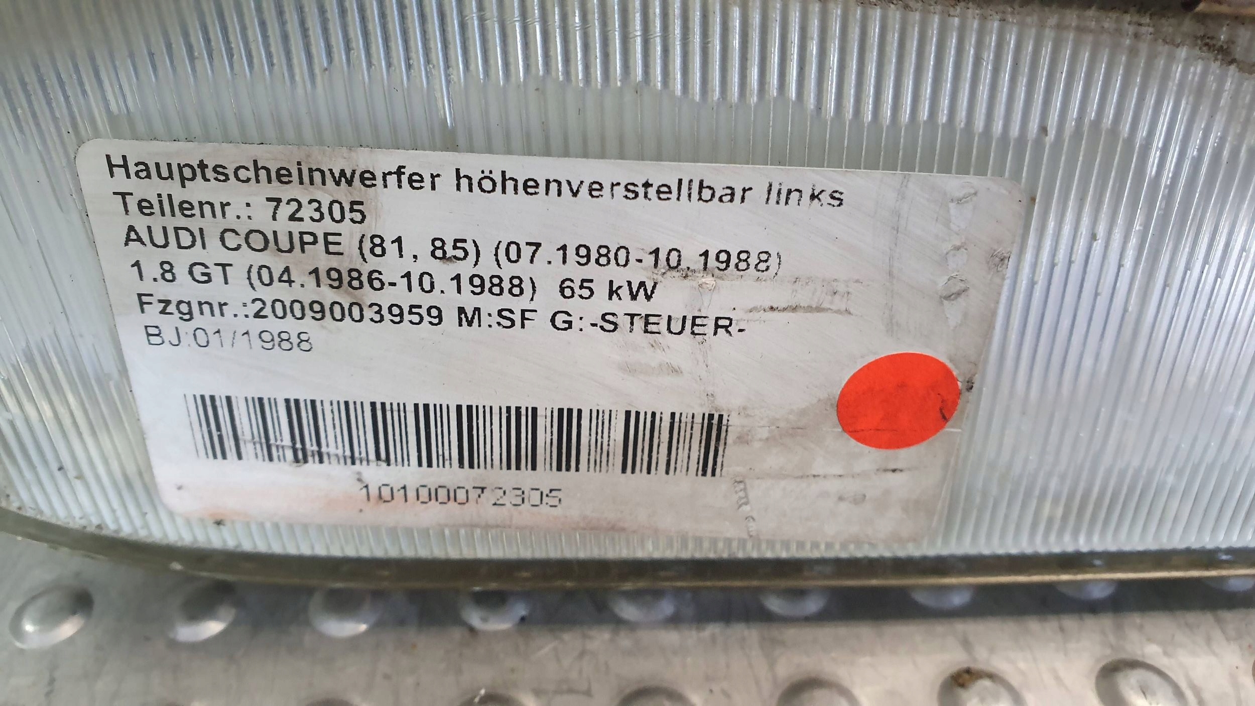 světlo předek levá AUDI 90 B2 COUPE 84
