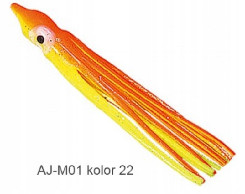 Jaxon Przywieszki Morskie Octopus 90mm 5szt żółto-pomarańczowy Na Dorsze