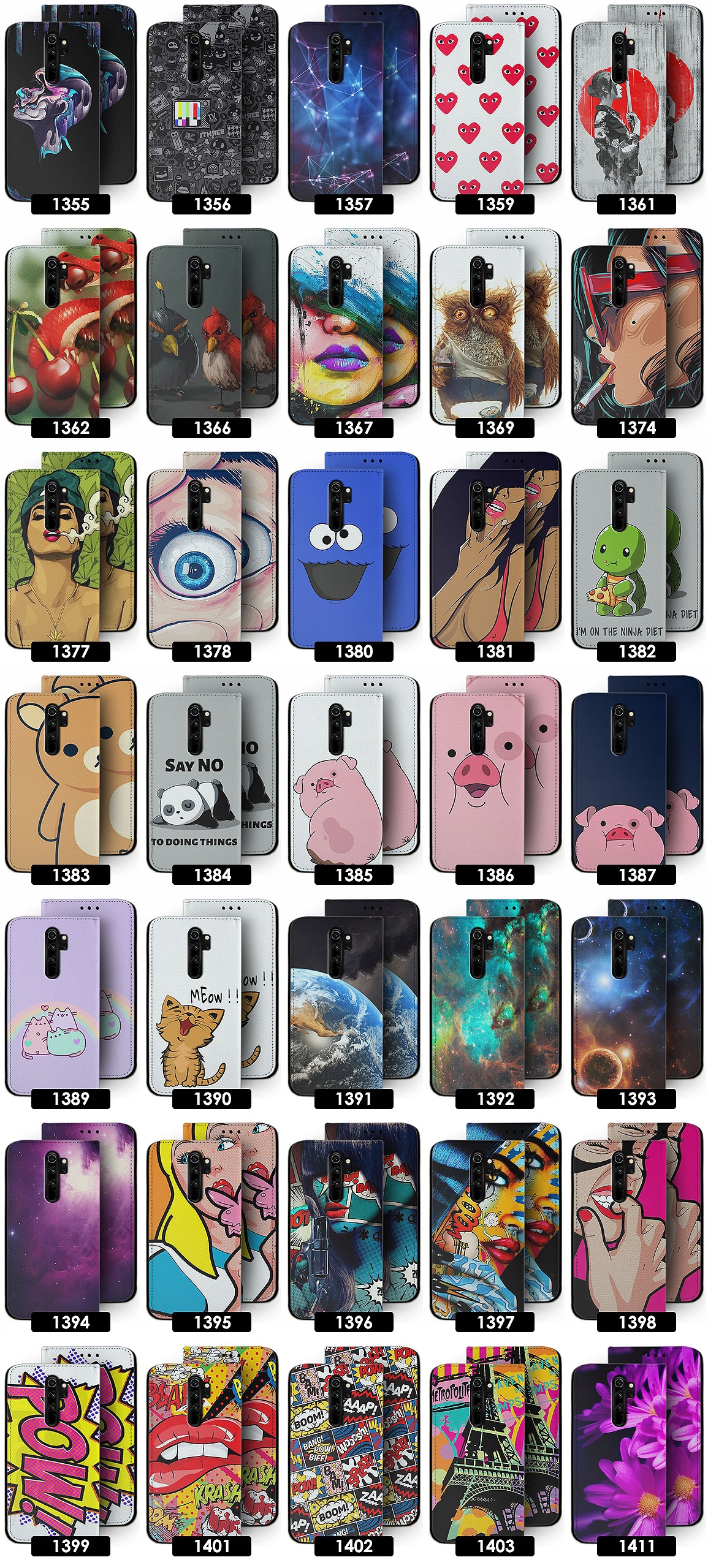 ETUI PREMIUM DO XIAOMI REDMI NOTE 8 PRO WZORY Kolekcja Oryginalne Zamykane